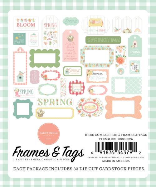 Carta Bella "Here Comes Spring" Frames & Tags