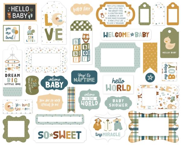 Echo Park - Stanzteile & Anhänger "Special Delivery Baby Boy" Frames & Tags 