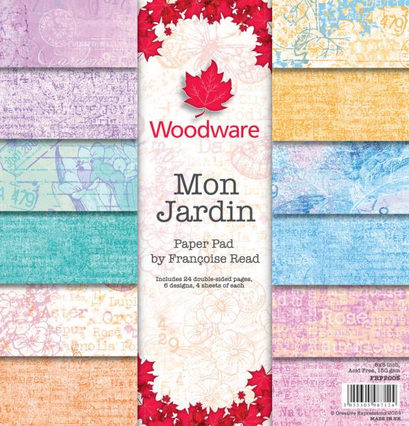 Woodware - Designpapier "Mon Jardin " Paper Pad 8x8 Inch - 24 Bogen 