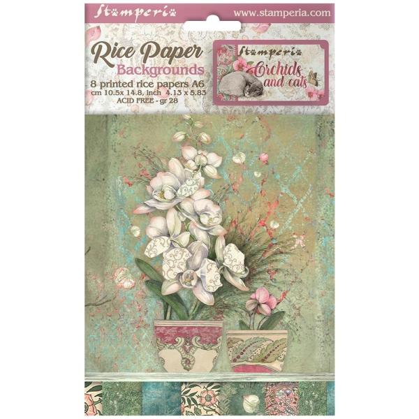 Stamperia - Decopatch Papier "Backgrounds" Decoupage A6 - 8 Bogen  