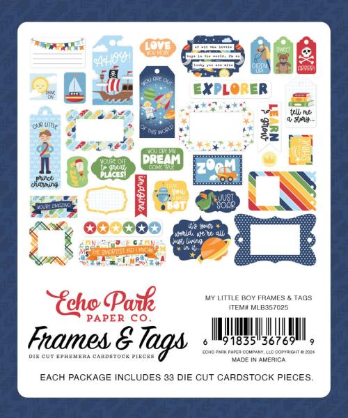 Echo Park - Stanzteile & Anhänger "My Little Boy" Frames & Tags 