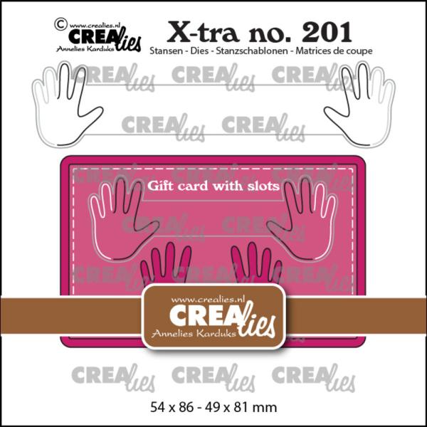 Crealies - Stanzschablone "No. 201 Gift Card With Slots B" X-tra Dies