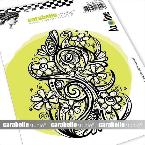 Carabelle Studio - Gummistempel "Flowers And Curves Intertwined" Cling Stamp