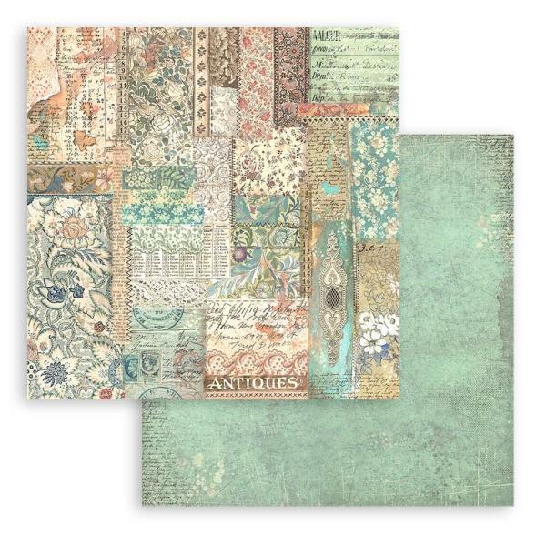 Stamperia - Designpapier "Brocante Antiques Backgrounds" Paper Pack 8x8 Inch - 10 Bogen