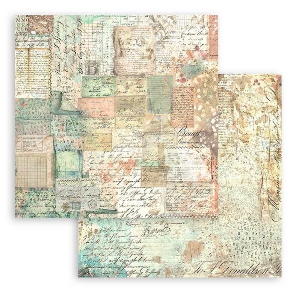 Stamperia - Designpapier "Brocante Antiques Backgrounds" Paper Pack 8x8 Inch - 10 Bogen