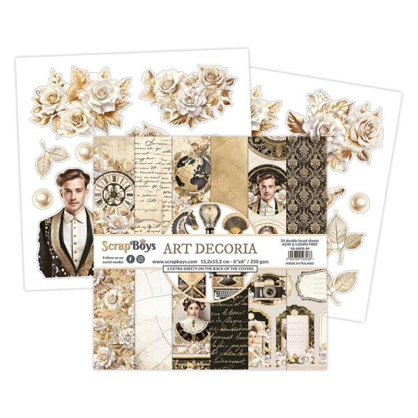 ScrapBoys - Designpapier "Art Decoria" Paper Pack 6x6 Inch - 24 Bogen
