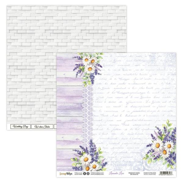 ScrapBoys - Designpapier "Lavender Love" Paper Pack 8x8 Inch - 12 Bogen
