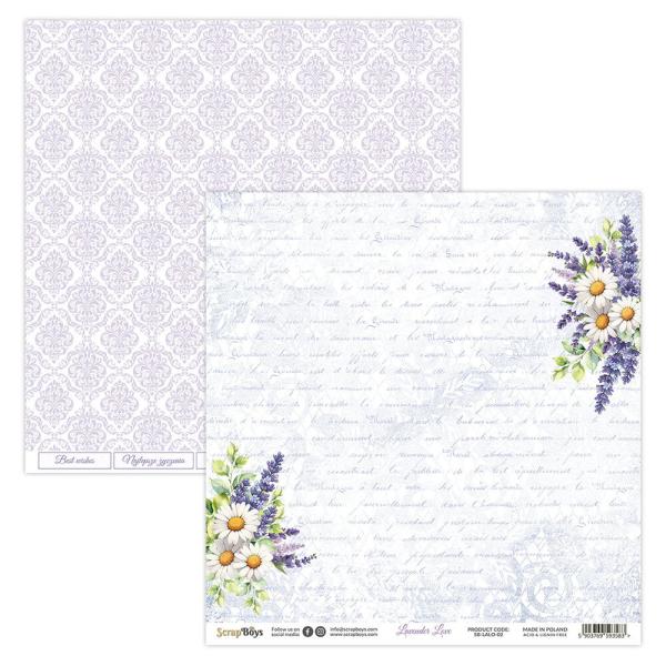 ScrapBoys - Designpapier "Lavender Love" Paper Pack 8x8 Inch - 12 Bogen