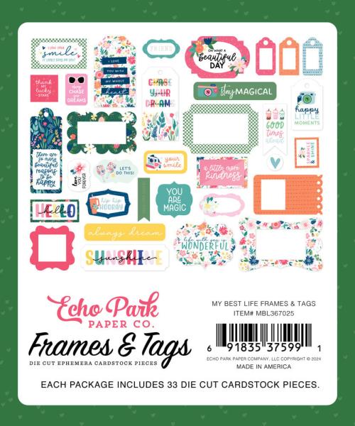 Echo Park - Stanzteile & Anhänger "My Best Life" Frames & Tags 