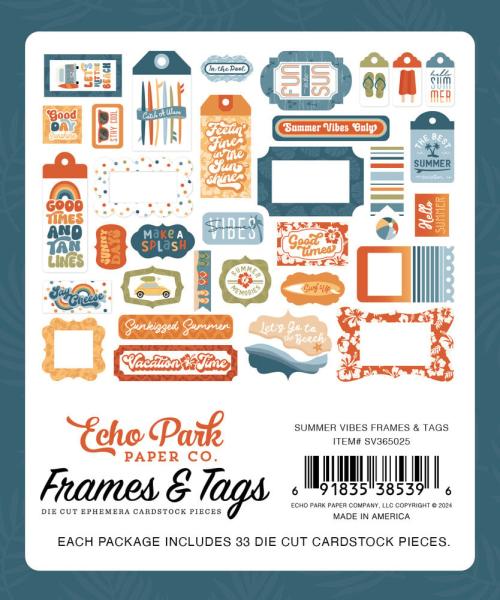 Echo Park - Stanzteile & Anhänger "Summer Vibes" Frames & Tags 