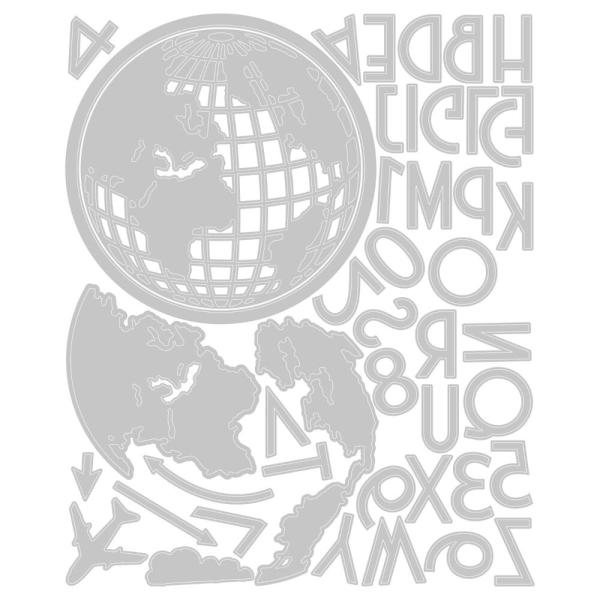 Sizzix - Stanzschablone "Vault World Travel" Thinlits Craft Dies by Tim Holtz