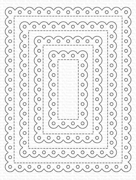 My Favorite Things - Stanzschablone "Stitched Eyelet Lace Rectangle STAX" Die-namics