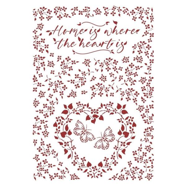 Stamperia - Schablone A4 "Provence Home is Where the Hearting" Stencil