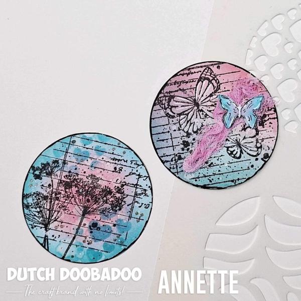 Dutch Doobadoo - Gummistempel "Butterfly 1" Rubber Stamp ⌀6,5cm