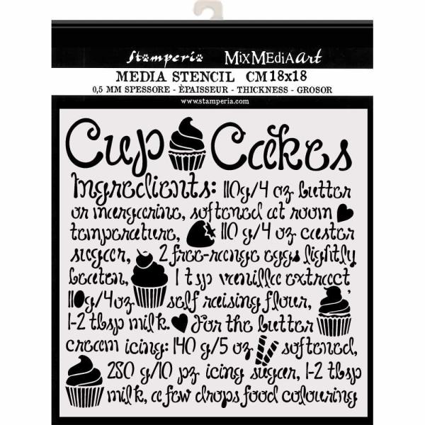 Stamperia - Schablone 18x18cm "Cupcake" Stencil  