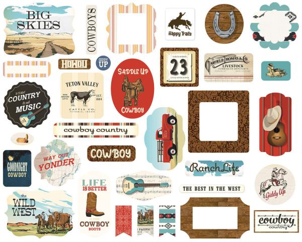 Carta Bella - Stanzteile "Cowboys" Ephemera