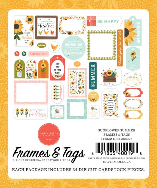 Carta Bella "Sunflower Summer" Frames & Tags
