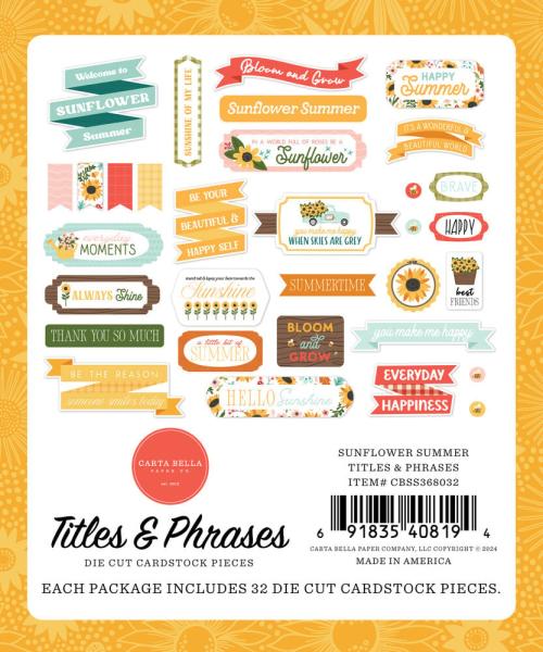 Carta Bella - Stanzteile "Sunflower Summer" Ephemera