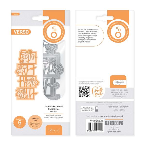 Tonic Studios - Stanzschablone "Coneflower Floral Split Strips" Dies 