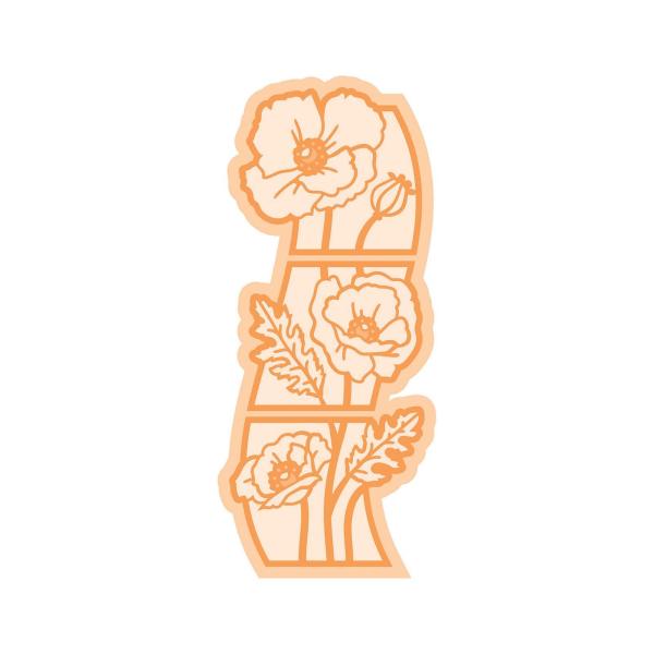 Tonic Studios - Stanzschablone "Poppies Floral Split Strips" Dies 