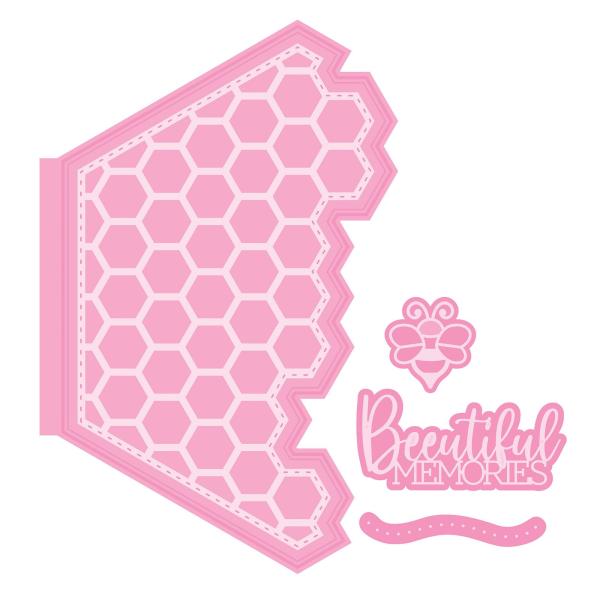 Tonic Studios - Stanzschablone "Honeycomb memory half cut my memorie book" Dies 