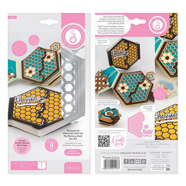 Tonic Studios - Stanzschablone "Honeycomb memory half cut my memorie book" Dies 