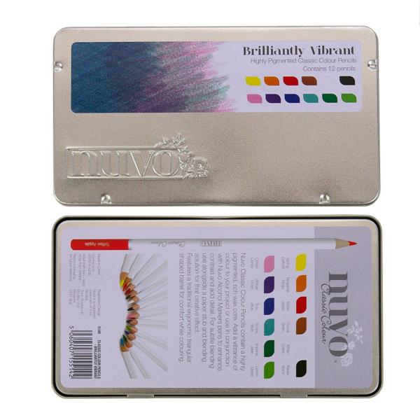 Tonic Studios - Nuvo Classic Colour Pencils "Brilliantly Vibrant" 12 Aquarellstifte