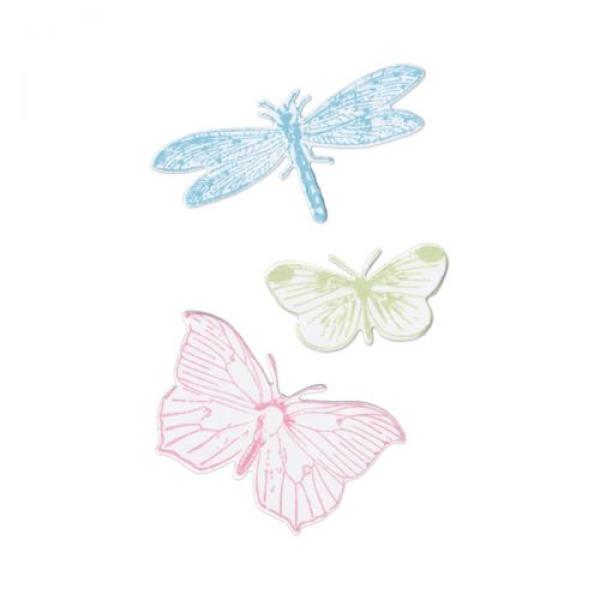 Sizzix - Stanzschablone & Stempelset "Engraved Wings" Framelits Craft Dies & Clear Stamps by 49 and Market