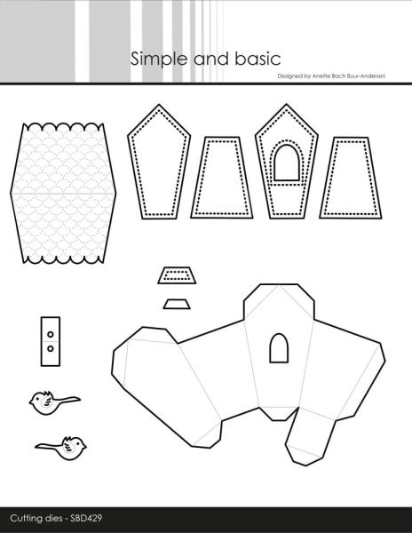 Simple and Basic - Stanzschablone 4,5x3x3cm "Small 3D Birdhouse" Dies