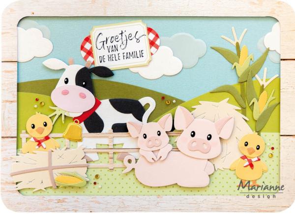 Marianne Design - Präge- und Stanzschalone "Eline's Pig Family" Collectables Dies