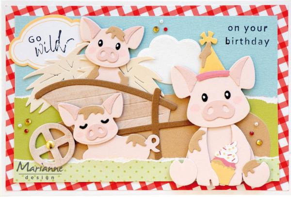 Marianne Design - Präge- und Stanzschalone "Eline's Pig Family" Collectables Dies