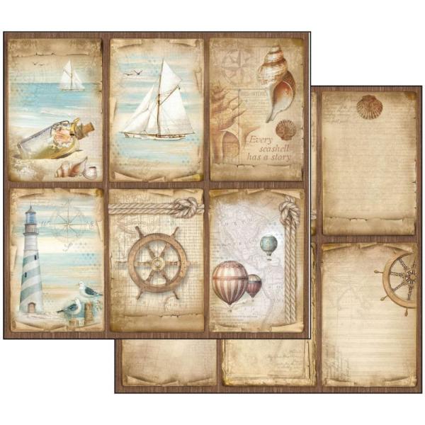Stamperia - Designpapier "Sea Land" Paper Pack 12x12 Inch - 10 Bogen