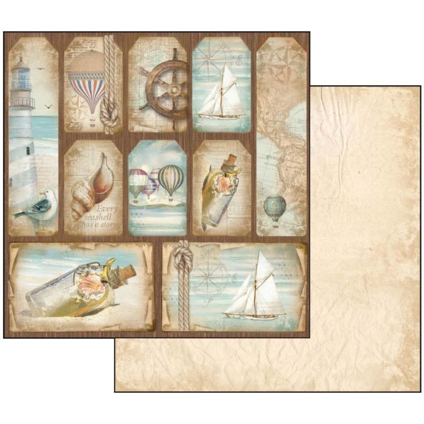 Stamperia - Designpapier "Sea Land" Paper Pack 12x12 Inch - 10 Bogen