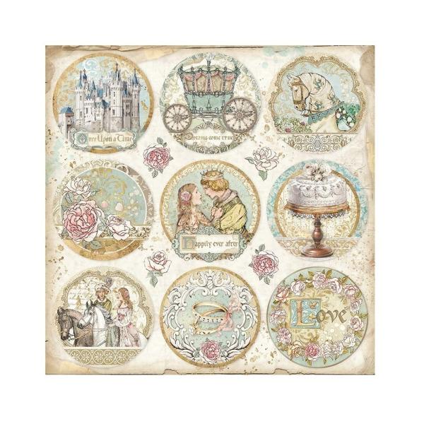 Stamperia - Designpapier "Sleeping Beauty Rounds" Paper Sheets 12x12 Inch - 10 Bogen