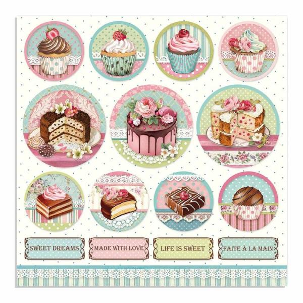 Stamperia - Designpapier "Sweety Mini Cake Rounds" Paper Sheets 12x12 Inch - 10 Bogen