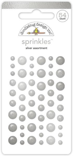 Doodlebug Design - Epoxy Sticker "Silver" Shape Sprinkles