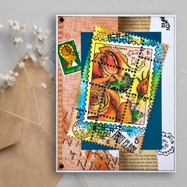 Woodware - Stempel "Postal Rose" Clear Stamps Design by Francoise Read