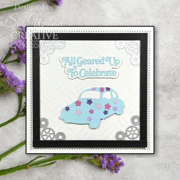 Creative Expressions - Stanzschablone "All Geared Up To Celebrate" Shadowed Sentiments Dies Mini Design by Sue Wilson