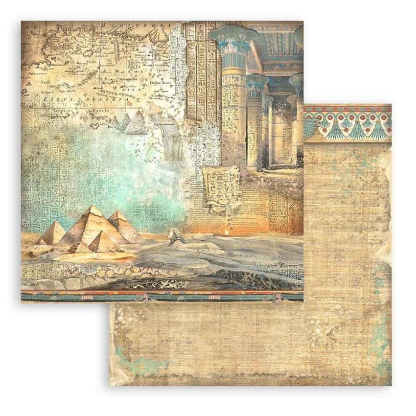 Stamperia - Designpapier "Land of Pharaohs Maxi Background" Paper Pack 12x12 Inch - 10 Bogen
