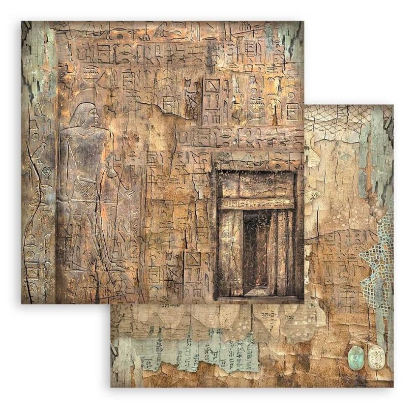 Stamperia - Designpapier "Land of Pharaohs Maxi Background" Paper Pack 12x12 Inch - 10 Bogen