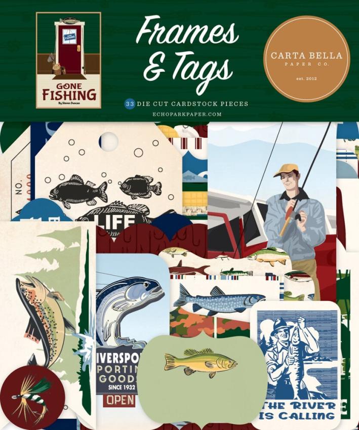 Carta Bella "Gone Fishing" Frames & Tags