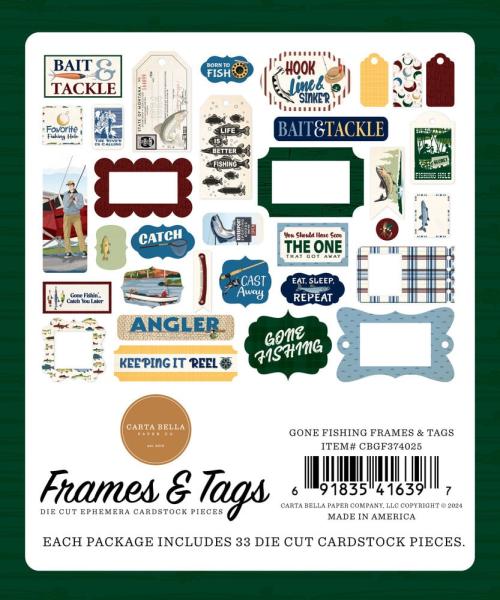 Carta Bella "Gone Fishing" Frames & Tags