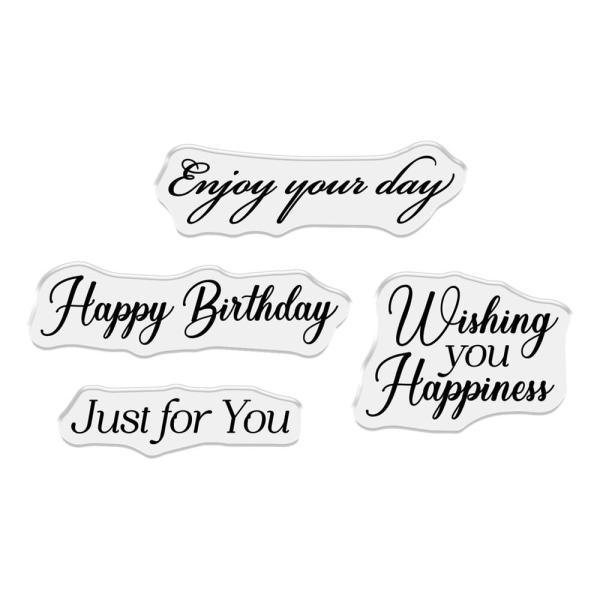Crafters Companion - Stempelset & Stanzschablone "Wishing You Happiness" Stamp & Dies