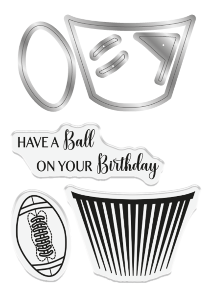 Crafters Companion - Stempelset & Stanzschablone "Football Cupcakes" Stamp & Dies