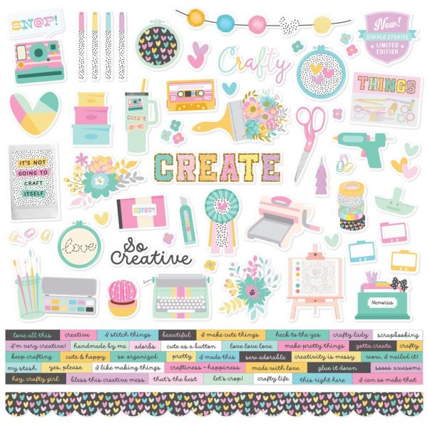 Simple Stories - Collectors Essential Kit "Crafty Things" 12 Bogen Designpapier