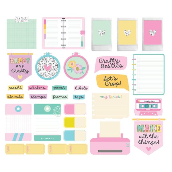 Simple Stories - Stanzteile "Crafty Things" Journal Bits & Pieces 