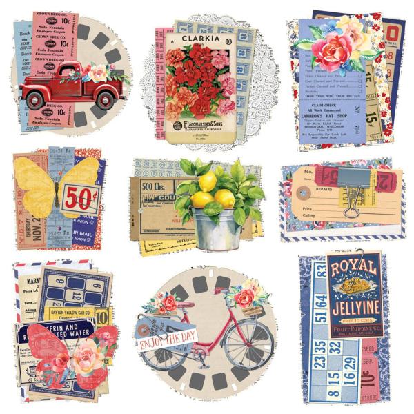 Simple Stories - Chipboard Clusters "Simple Vintage Linen Market" 