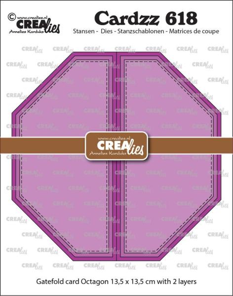 Crealies - Stanzschablone "No. 618 Gatefold Card Octagon" Cardzz Dies