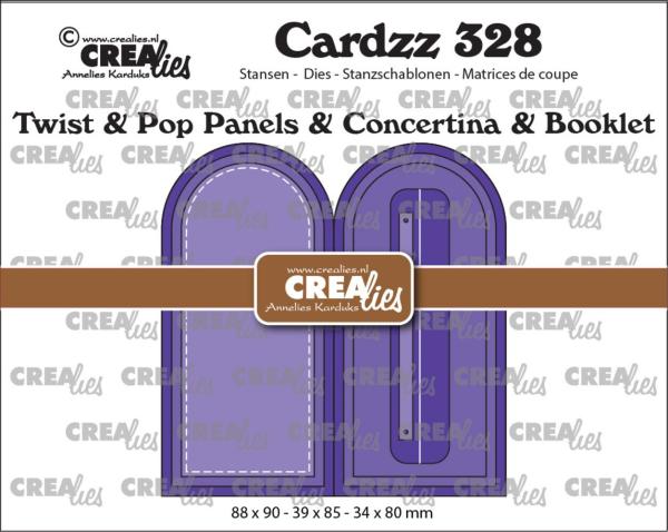 Crealies - Stanzschablone "No. 328 Twist & Pop B4, Panels & Concertina Card & Booklet Arch" Cardzz Dies