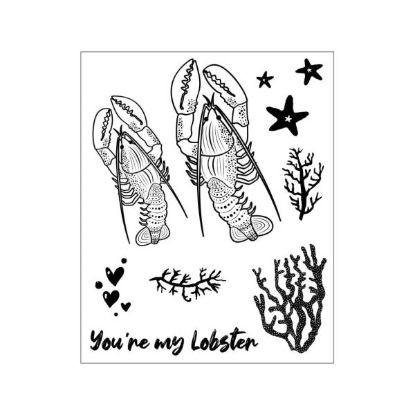 Sizzix - Stanzschablone & Stempelset "You're my Lobster" Framelits Craft Dies & Clear Stamps